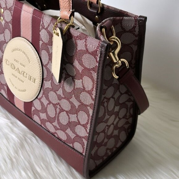 NWT💃Coach Dempsey Carryall In Signature Jacquard With Stripe And Coach Patch - Picture 7 of 12